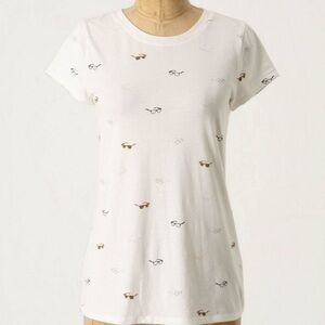 Cream Anthropologie Pilcro Spectacles eyeglasses boy tee